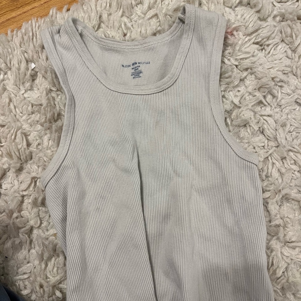 Brandy Melville Gray Ribbed Tank Top